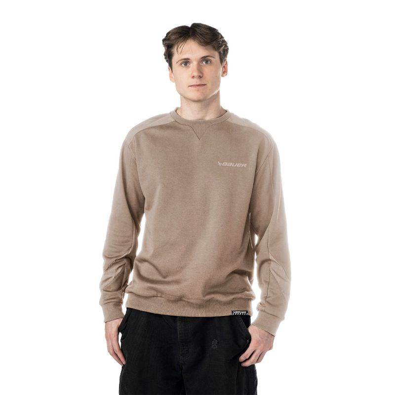 Bauer Pullover Knit Woven Crew Senior